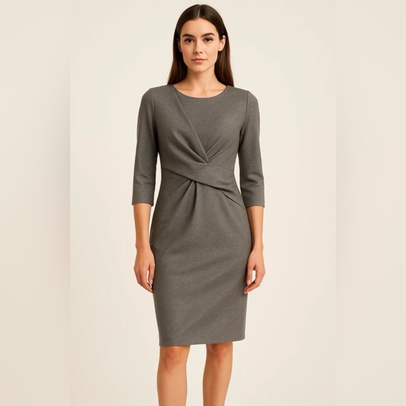 Hugo Boss Gray Knit Sheath Dress - Size Small - Picture 1 of 14